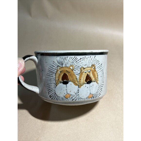 CLAY IN MIND POTTERY SAN DIEGO CA.  Lions Soup Bowl Coffee Mug Planter - Picture 1 of 7